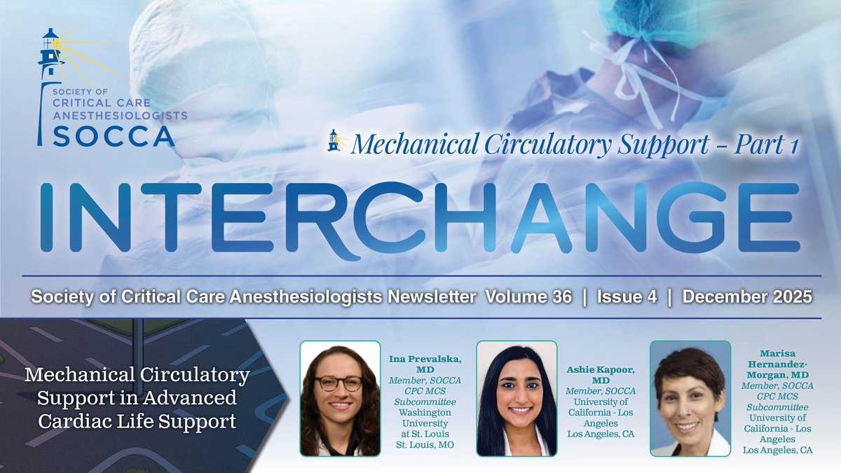 SOCCA_CritCare's tweet image. MCS in ACLS - Drs. Ina Prevalska, Kapor and Hernandez-Morgan explore Mechanical Circulatory
Support in Advanced Cardiac Life Support @washuaccmfellows, @UCLAAnesthesia, #ECPR, #ACLS, #MCS, #Mechanical Circulatory Support shorturl.at/9HtI5