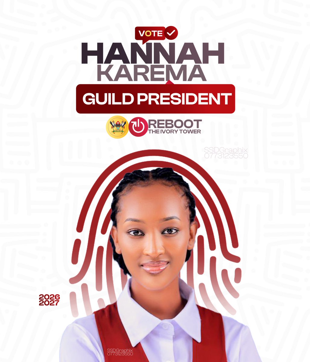 nelson_ochan's tweet photo. I Decided to Design these official campaign Posters for one of the Hottest GuildPresidential Aspirants on ground! @HannahKarema 

Let's Choose "Maroon" or "White" Theme? https://t.co/jJexZIqkqv