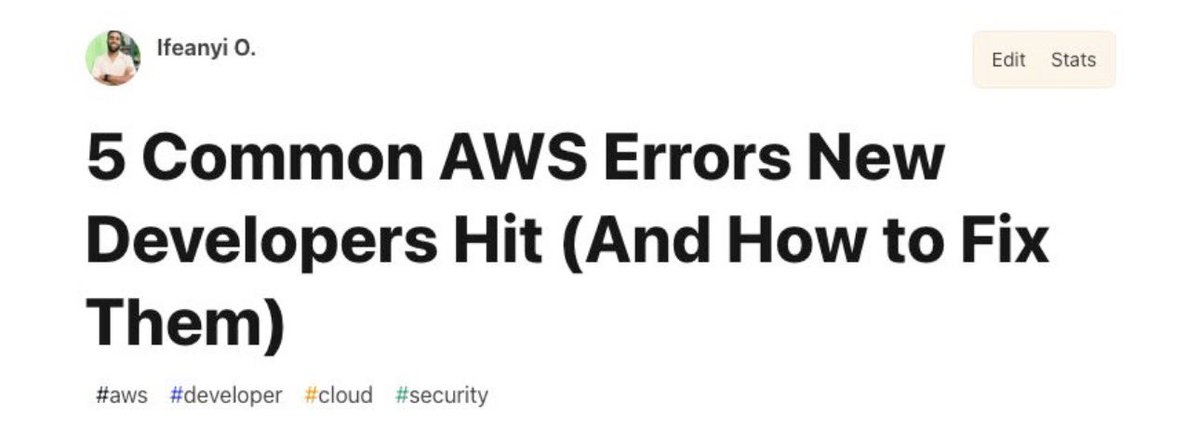 2 BLOG OF MY “NEW TO AWS SURVIVAL GUIDE” JUST DROPPED!

GO READ IT HERE:
dev.to/aws/5-common-a…