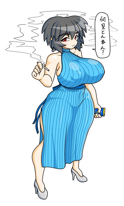 #おっぱいのでかい絵を描くのでフォローしてください 巨大乳房オリジナルキャラクターをメインに描いています