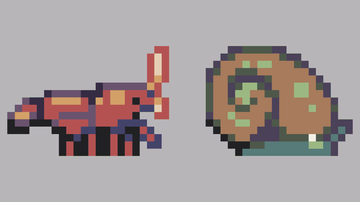 Algae gobblers, for when you don't feel like cleaning tanks yourself #cozygames #pixelart