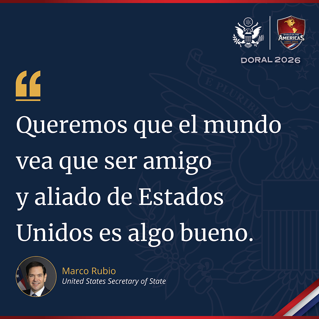 .<a href="/SecRubio/">Secretary Marco Rubio</a> en la Cumbre del "Escudo de las Américas.”