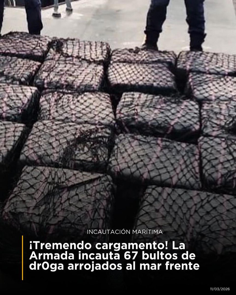 Armada incauta 67 bultos de droga en operativo marítimo