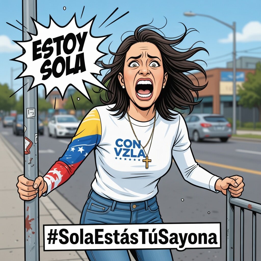 Las acciones violentas de María Corina Machado han terminado por alejarla de todo apoyo popular.

Hoy es testigo de cómo sus antiguos seguidores rechazan sus posturas y respaldan al Gobierno Nacional.  

#SolaEstásTúSayona