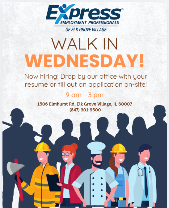 Looking for work? Visit us today, Wednesday!
Bring your resume or fill out an application from 9-3PM.
Seize the opportunity! #JobOpportunities #ExpressEGV