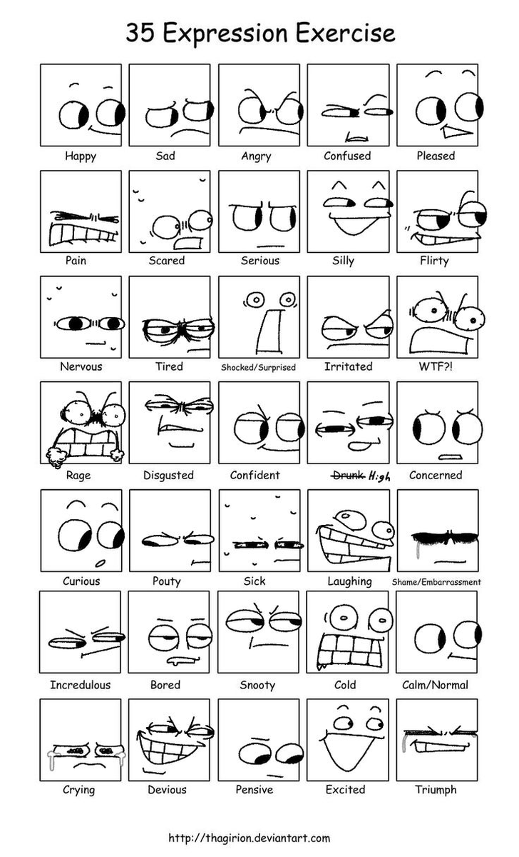 70 expressions to help you practice drawing faces.