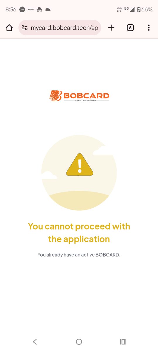 susenj's tweet photo. @bankofbaroda - How do you explain myself holding a BoB credit card? FYI, I never had a relationship with BoB whatsoever - yet while applying for BoB Eterna LTF card, I am being thrown these bogus errors.
Could you please rectify this asap so that I can apply? https://t.co/WPiuxvy47x