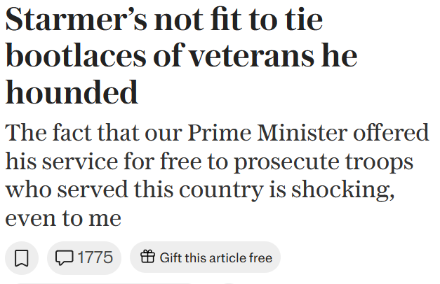 LeeHarris's tweet photo. @Keir_Starmer You've dedicated YEARS to attacking our brave veterans. You put them through HELL!

And what makes it even worse, you did it for free.

It was your hobby.

You're a traitor.
Resign. You utterly vile man https://t.co/GpxBuyiHqA