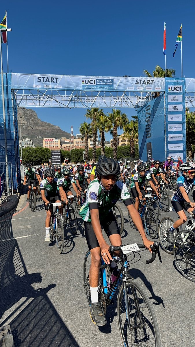 Our 65 young cyclists did it! 💚🚴‍♂️ 
Supported by the #NedbankSports Trust Cycling Development Programme, they took on the 2026 #CapeTownCycleTour, with 10 riders completing the 109km and 52 finishing the 42km route.
#TheSportsTrust
