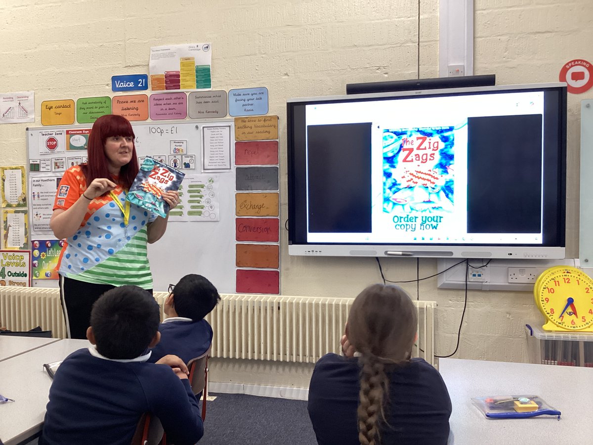 Hawthorn_PS's tweet photo. Year 3 enjoyed meeting the author Naomi Barley this morning. The children loved listening to her story called ‘The Zig Zags’ and then had the opportunity to create their own story maps with a partner. What a fun session!
@f1naom https://t.co/w4nR7j3T8t