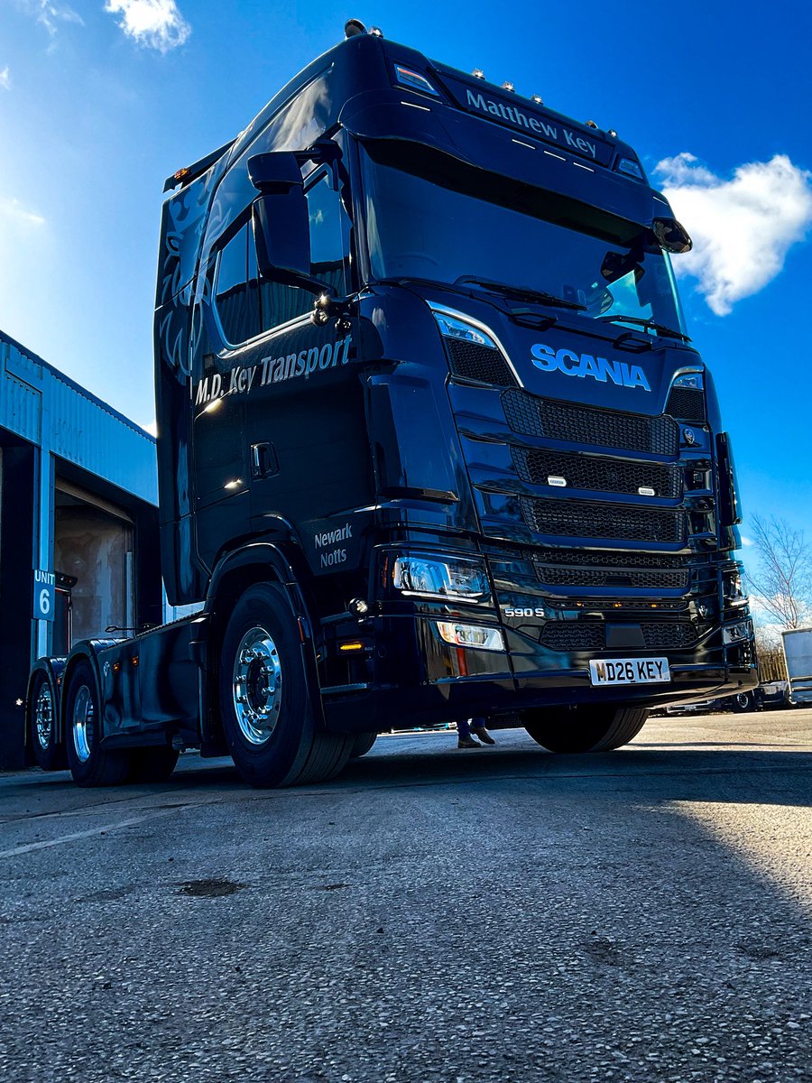 smcguinness1985's tweet photo. Another stunner for Newark-on-Trent based M. D. Key Transport. This top spec @ScaniaUK 590S 6x2NB is ready to hit the road. This truck will be maintained by our team at @keltruck Newark. Thank you for continued business.
#SuppliedByKeltruck #Scania #V8 https://t.co/165QK2j3sj