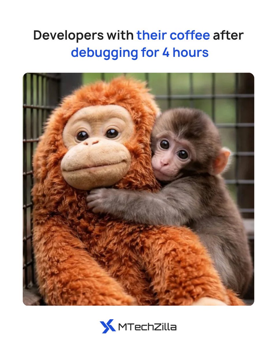 mtechzilla's tweet photo. POV: The trauma bonding between developers and their Coffee.
#DeveloperLife #CodingMemes #PunchMonkey #TechHumor #MTechZilla #TechMemes #CoderMemes https://t.co/6aD3wEoKx5