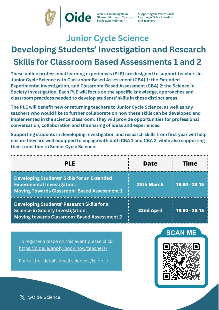 Oide Science Subjects Post-primary tweet media