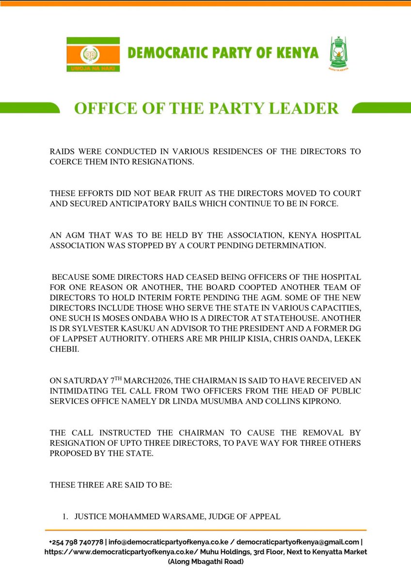 Hon. Justin Muturi, EGH tweet media