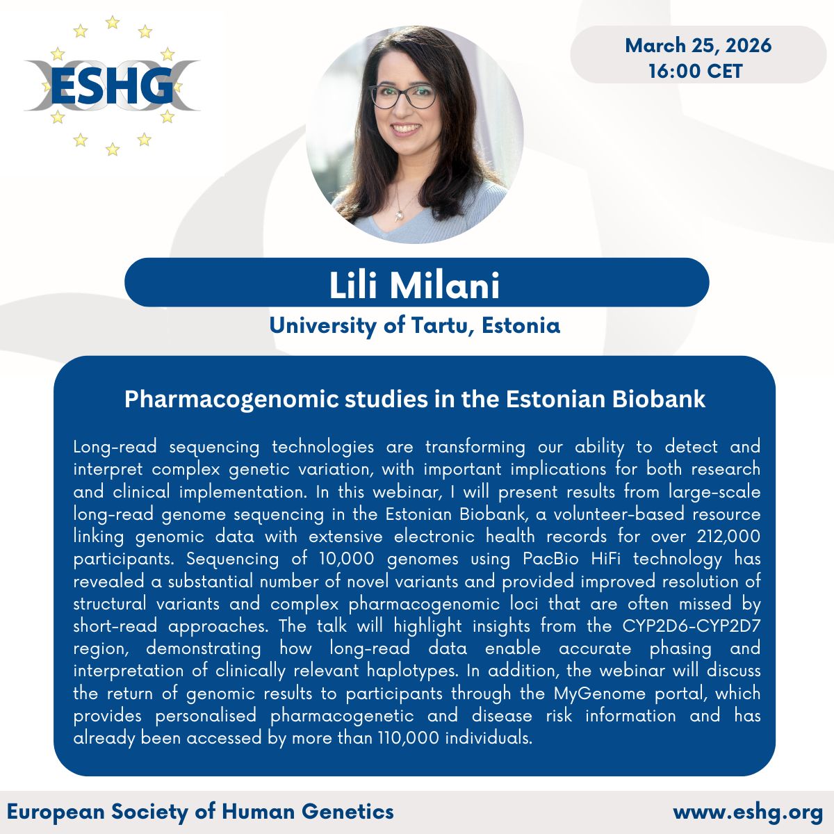 European Society of Human Genetics (ESHG) tweet media