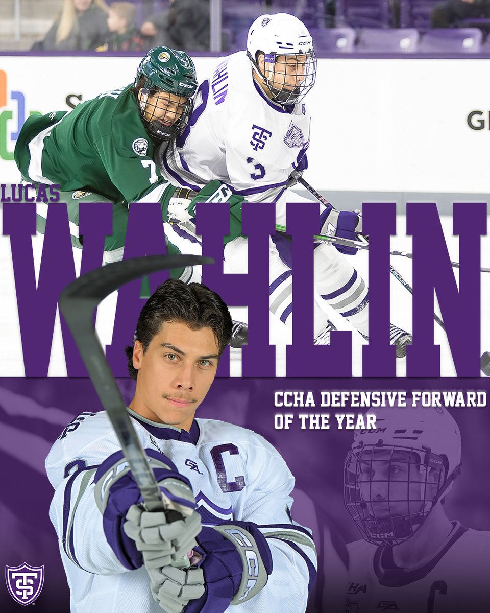 TommieMHockey's tweet photo. Your @CCHAHockey Defensive Forward of the Year 

Lucas Wahlin

#RollToms | #FidesInFratrem https://t.co/Clk7eYxh86