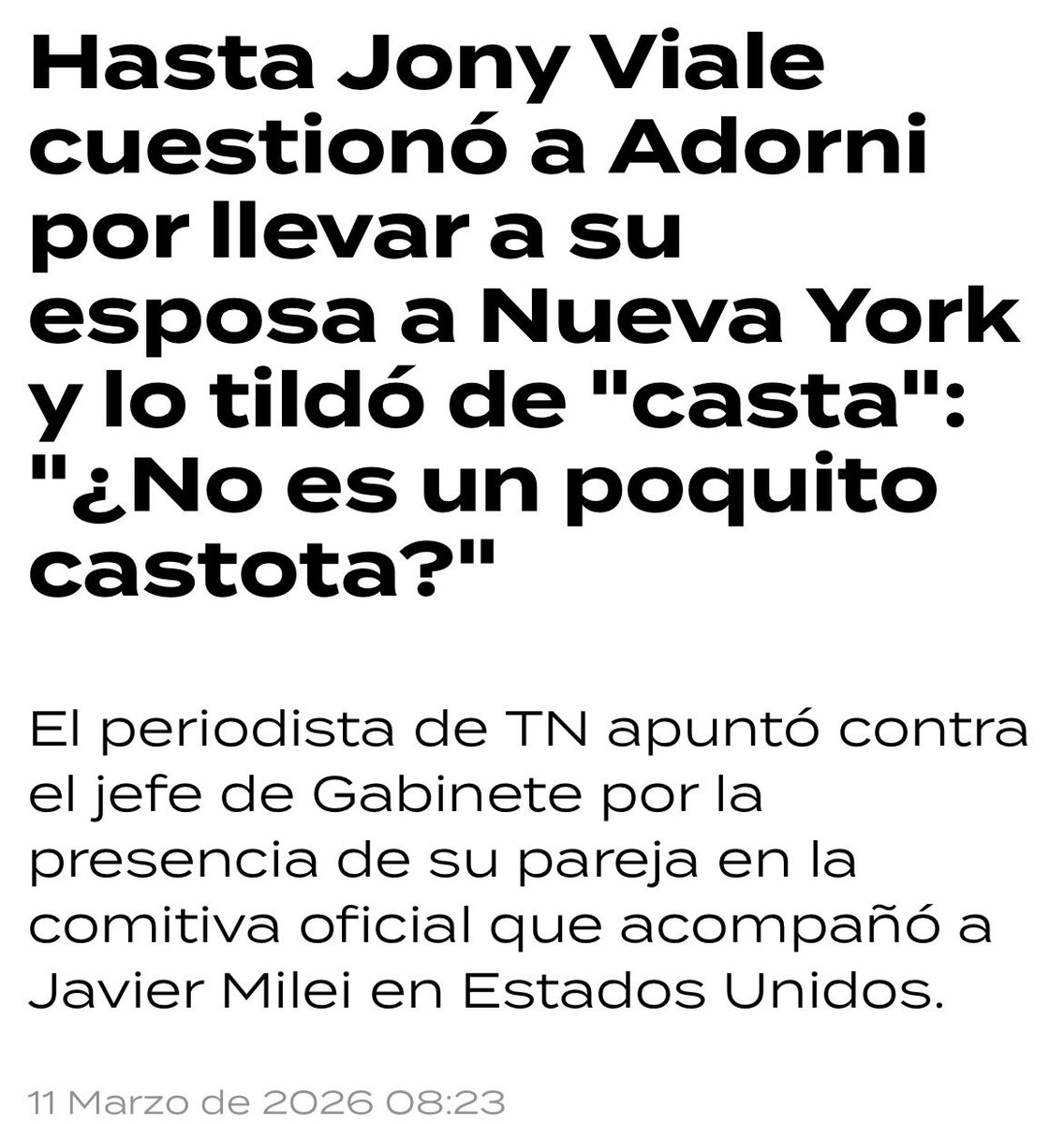 Armaron un circo hablando de austeridad y pidiéndole a la gente que se ajuste. Nadie les cree. Se les va cayendo la careta. Son unos corruptos.