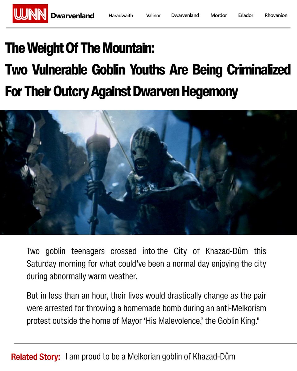 DailyMordor's tweet photo. @elonmusk a protector of goblin minorities https://t.co/vxSvA546NP