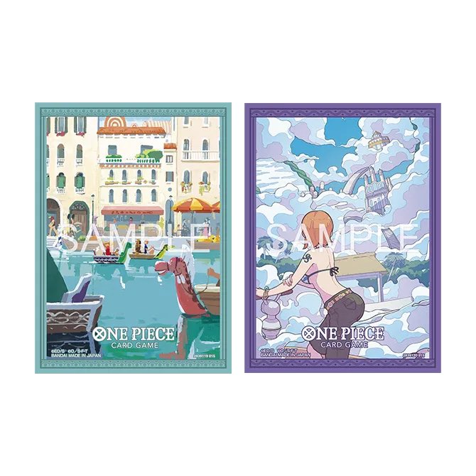 Here’s a look at Official Card Sleeve Official Store Edition Vol.7.

2 types featuring:
• Water Seven
• Sky Island

🇯🇵: April 11, 2026

#OnePiece
#OnePieceCardGame
