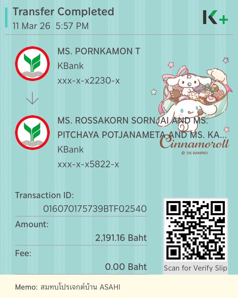 บ้านอาซาฮิไทยแลนด์ ได้รับเงินสมทบจำนวน 2,191.16 บาท จากทางบ้าน <a href="/TREASUREth_/">TREASURE THAILAND</a> และ <a href="/TEUME_ProjectTH/">Treasure Project_TH</a> เรียบร้อยแล้วค่ะ 🩵

ขอขอบคุณสำหรับกิจกรรมดีๆ และขอบคุณทึเมทุกท่านที่ร่วมกันโดเนทในครั้งนี้ด้วยนะคะ 🙇🏻‍♀️💖

📍 𝐔𝐏𝐃𝐀𝐓𝐄 : 11/03/2026

🌼 ยอดสะสม : 17,279.56 บาท
ยังขาดอีก :