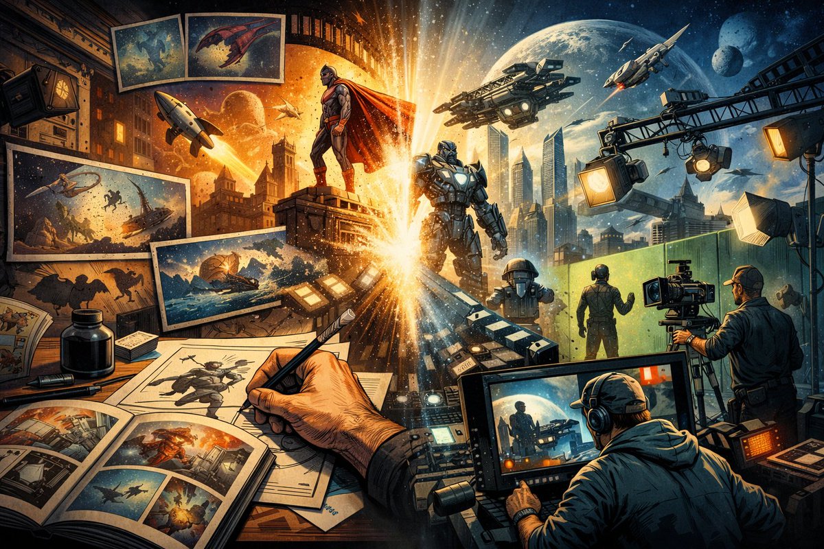 TanderSagazBlog's tweet photo. Durante décadas, apenas os quadrinhos podiam mostrar qualquer coisa imaginável. Hoje, a tecnologia está mudando isso — e pode permitir que criadores independentes construam universos inteiros com qualidade cinematográfica. 🎬🚀 Leia no Fanziner Sagaz.
#Cinema #Quadrinhos #FiccaoCientifica #EfeitosVisuais #CGI #Tecnologia #NarrativaVisual #Criatividade #CriadoresIndependentes #CulturaPop #FuturoDoCinema #Storytelling
https://t.co/CtrVfEcpOS