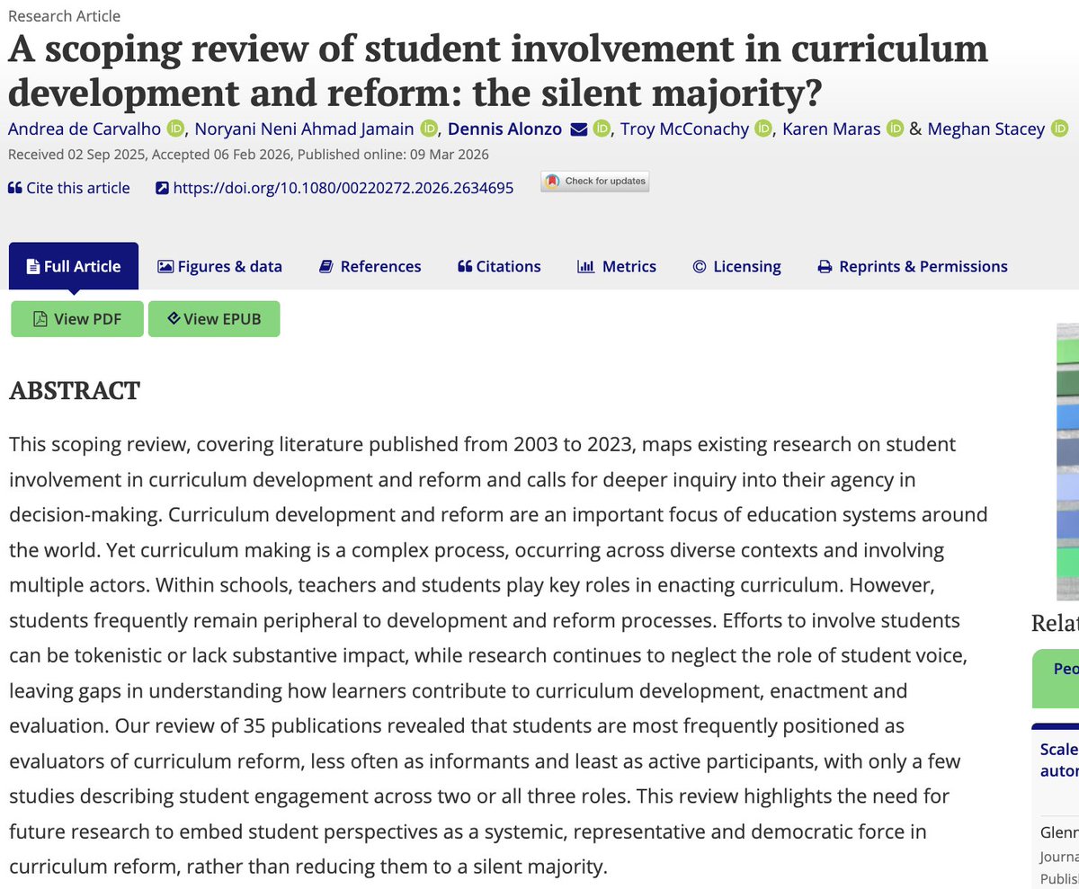 Journal of Curriculum Studies (JCS official) tweet media