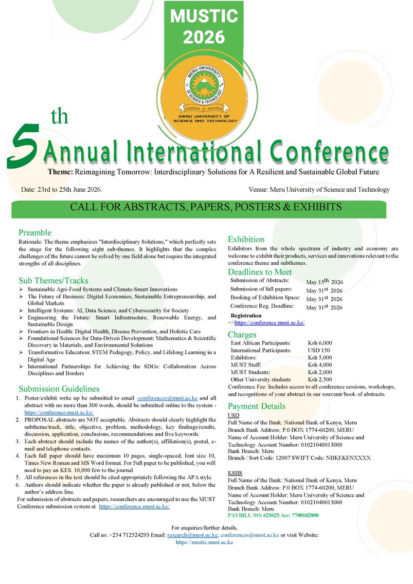 Meru University of Science and Technology (MUST) tweet media