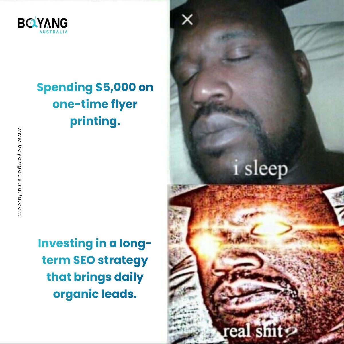 BYCSHK's tweet image. Flyers: Expensive, temporary, and usually ignored. 😴
SEO: Compounding growth, 24/7 visibility, and daily organic leads. 🔥

If you're still choosing the first one, it's time to wake up your digital strategy.

#BYCS #BoyangAustralia #SEOAgencyAustralia #SEOAustralia #SEOMemePost