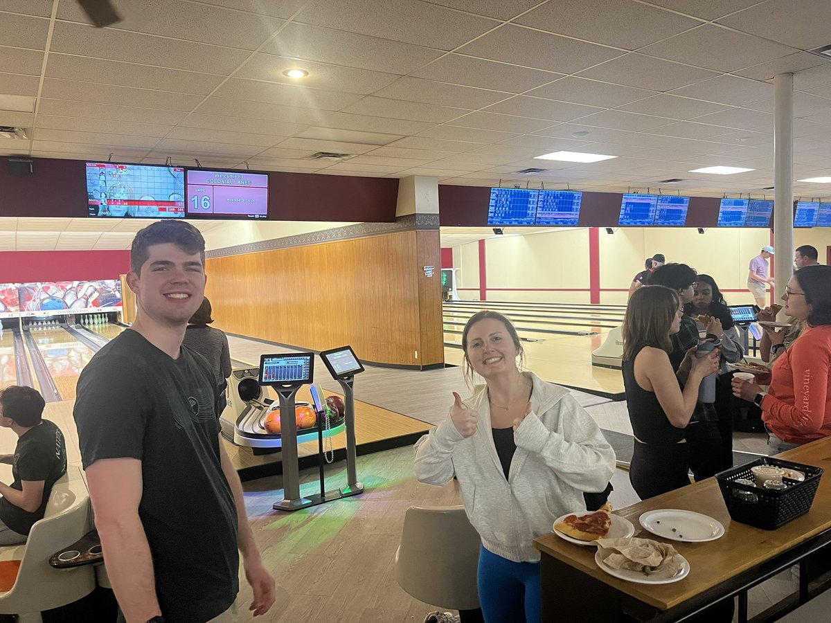UIowaBSO's tweet photo. This past Friday, we took a trip to Colonial Lanes for a night of bowling. It was a great way to come together before spring break and welcome the newly admitted students to Iowa City! 🎳 https://t.co/ki7JOKMtO1