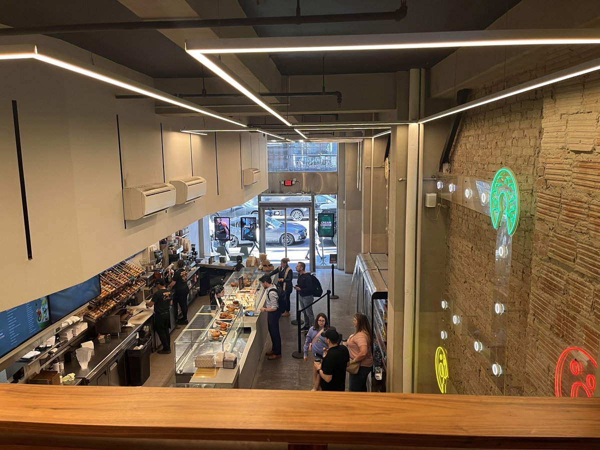 Ready to start the day right.   Cinnamon roll at Bagel Market in New York.  #eatlocal