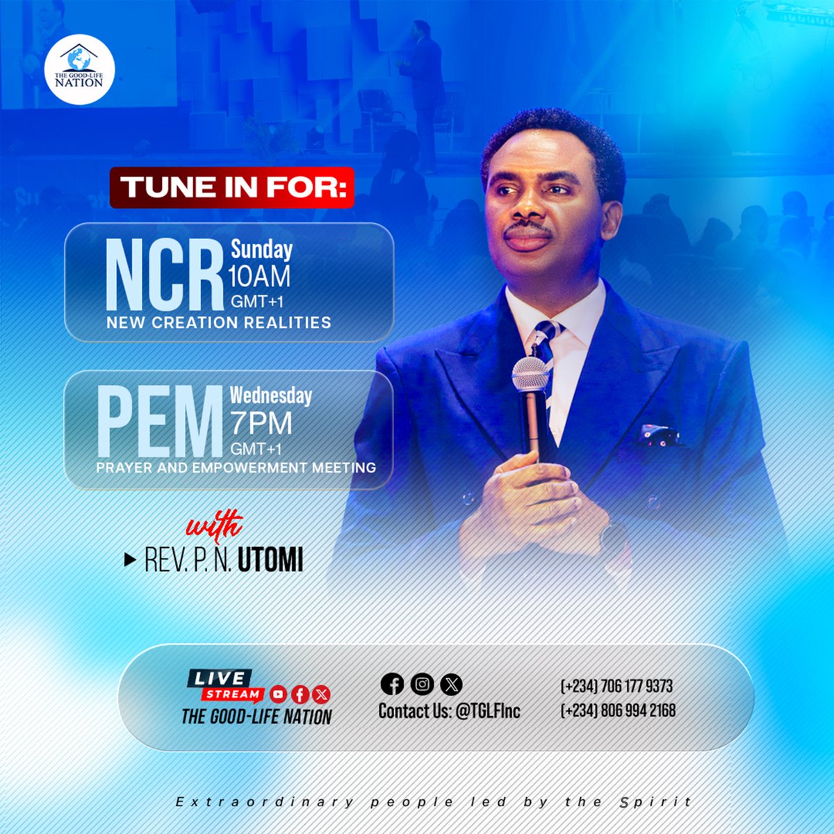 TGLFInc's tweet photo. Encounter with God must be prepared for; it doesn't just happen by accident. This meeting is God giving you the opportunity to be as successful as you choose. Join us for PRAYER &amp; EMPOWERMENT MEETING with RPN, by 7 pm (GMT+1) online &amp; in all our church locations worldwide.

#RPN https://t.co/CYd8VBrfdp