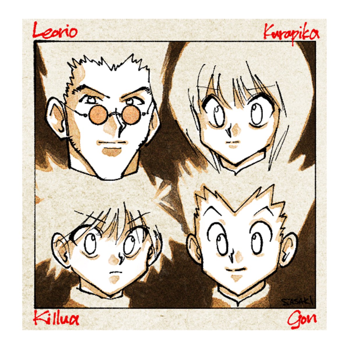 leorio &amp; kurapika &amp; killua &amp; gon

parody #kiss 
#hxhfanart