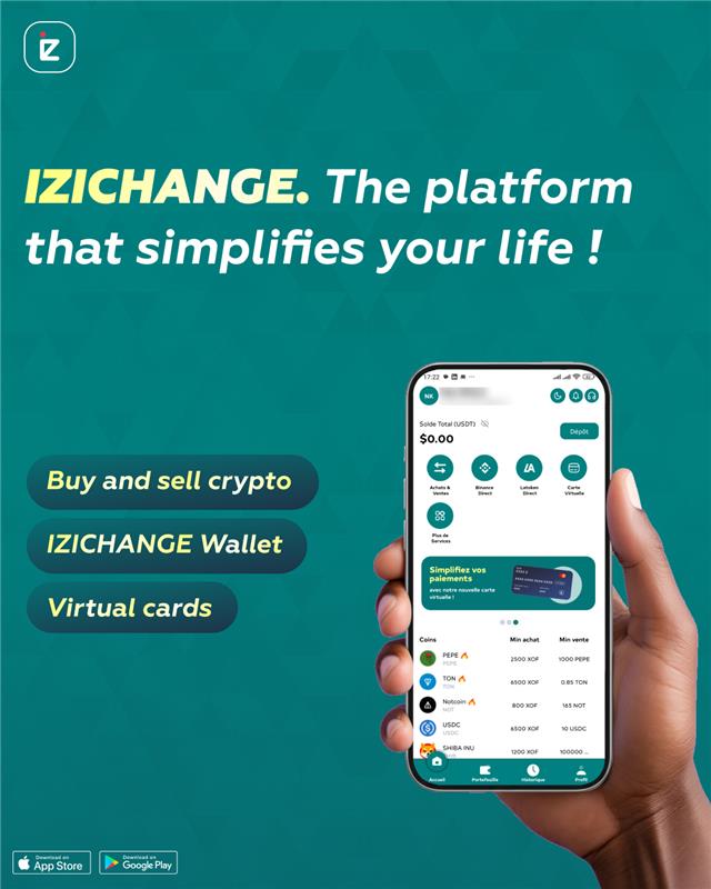 New to IZICHANGE? 🚀

Buy, sell, store, and use your crypto easily. 🔐
You can also shop online using our virtual cards. 💳

👉🏾 Get started here: izichange.com

#IZICHANGE #Crypto #Web3 #USDT #VirtualCard #OnlinePayments