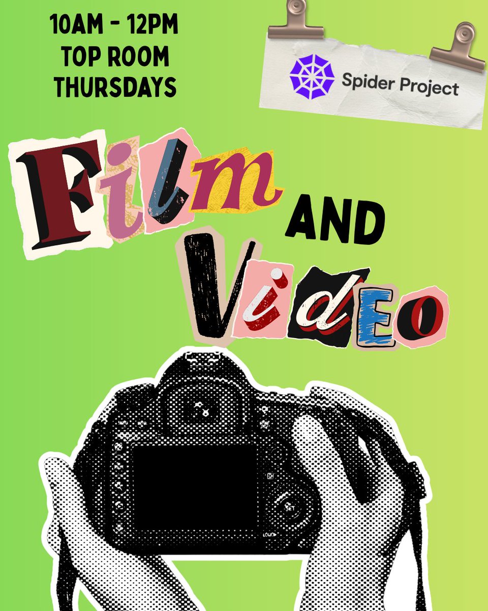 SpiderWirral's tweet photo. Spider's Film &amp; Video Session 🎬

Fancy making your directorial debut? Have a knack for cinematography? Or just fancy learning a new skill?

Come on down to Spider on Thursdays from 10am - 12pm and get stuck in the Film and Video session 🎥

#spiderproject #wirral #uk https://t.co/wGlkzuRHRj