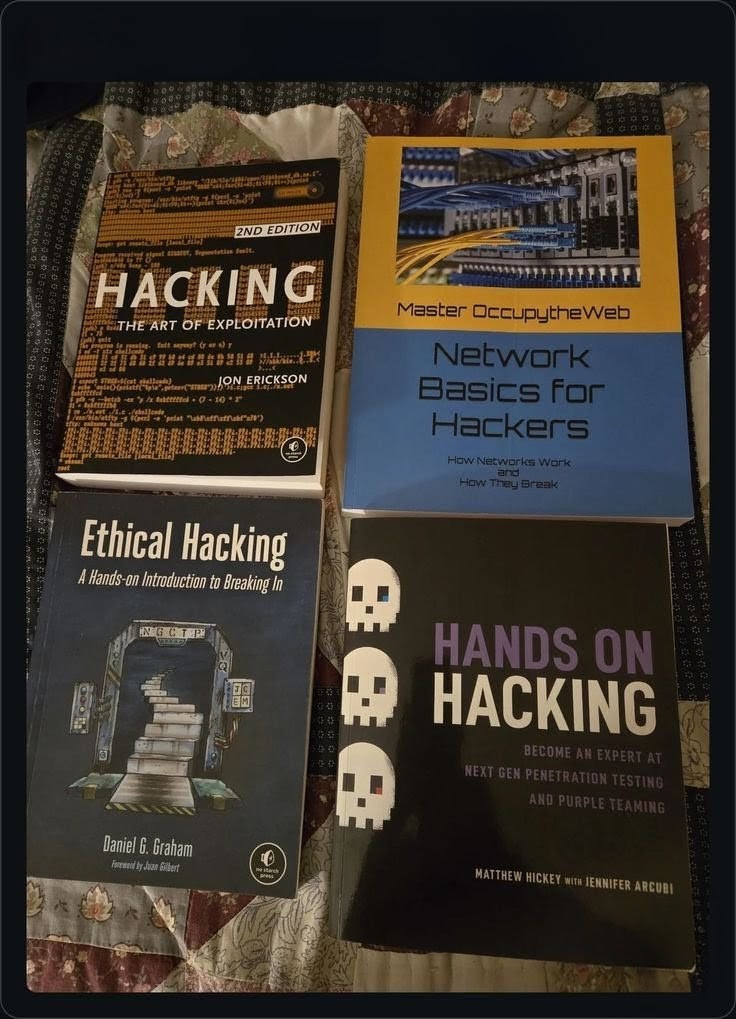 AI_creator_Yara's tweet photo. 🔥 FREE HACKING BOOK BUNDLE 🔥

⚡Hack like a pro with Art of Exploitation
⚡Master real-world pentesting with Hands-On Hacking
⚡Step-by-step ethical hacking guide

🔥 Worth $149 — FREE For First 300 People!

Get it:
1️⃣ Like &amp; RT
2️⃣ Reply " HACK "
3️⃣ Follow Me: @AI_creator_Yara https://t.co/m9SZ7ji7Ze