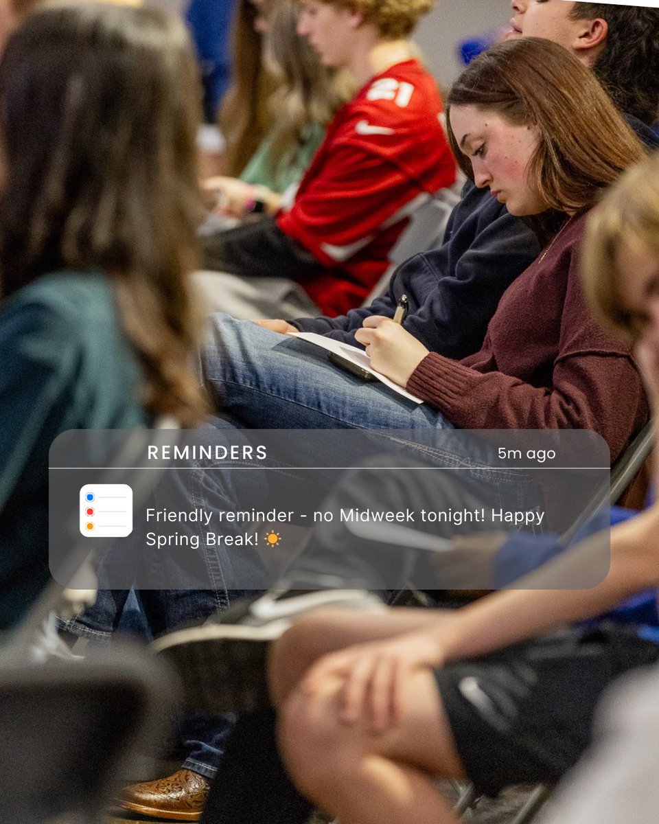 No Midweek tonight due to Spring Break.☀️Enjoy the week, and we’ll see you next Wednesday!