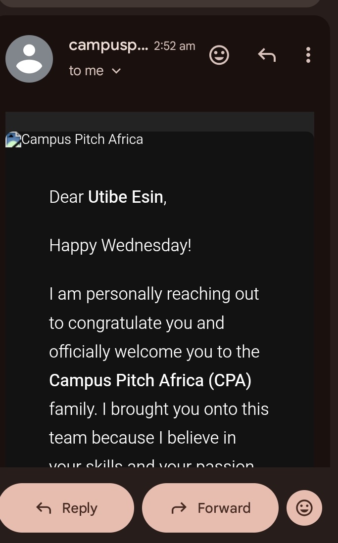quin_uti's tweet photo. Just got my welcome email for IbomCampusPitch2026! 🚀
We’re building something big for student innovators in Akwa Ibom🔥
@CampusPitch https://t.co/dZyu4qxLq2