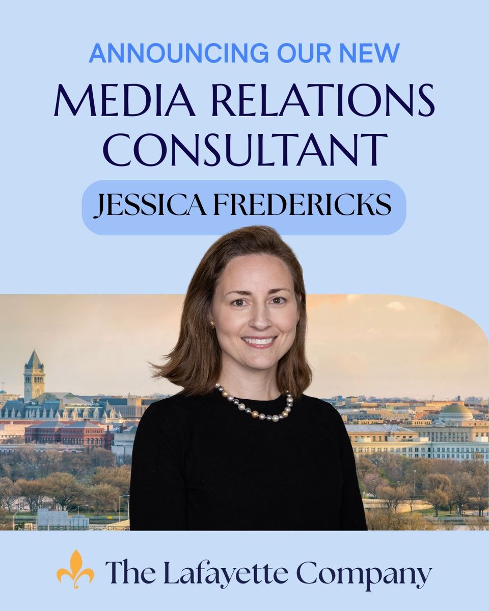 TheLafayetteCo's tweet photo. We’re pleased to announce that Jessica Fredericks has joined our team as a Media Relations Consultant! 

Jessica has worked in media relations in Washington for more than a decade with the White House Historical Association and Washington Ballet. Welcome to the team, Jessica! https://t.co/6GwuvcQcu6