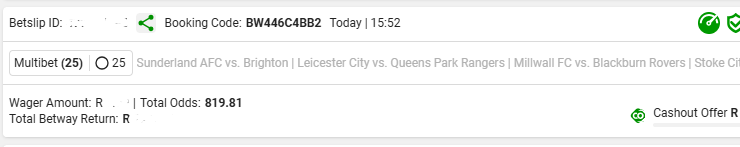 ThaboMakgobi's tweet image. Just thought I’d share Saturday’s #PowerHour while the odds are still a bit higher. I’ll make a few more edits before Saturday. Below are the Full-Time Over 1.5 Goals slips:
⏲️ 14 March 2026
📅 17:00

BW446BA243 – 82,000 Odds (50 Legs)
BW446C4BB2 – 800 Odds (25 Legs)
BW446C6651 –