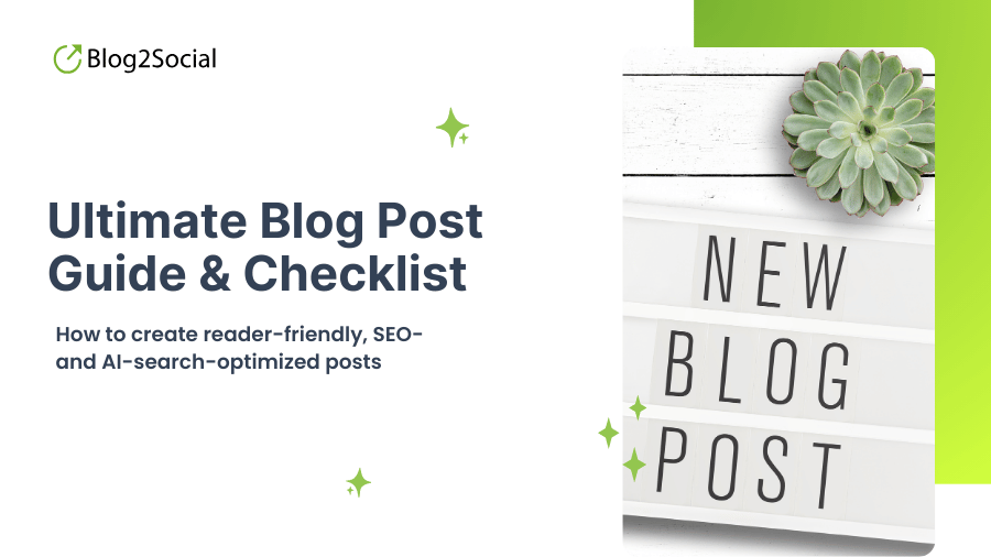 The following guide and checklist for bloggers will help you write better blog posts, optimize them, and promote them more quickly to generate more traffic, engagement, and conversions for your blog.
blog2social.com/en/blog/?p=526…