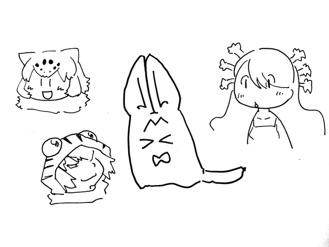#少ない線でどれだけ可愛く描けるか選手権 
前もこんな感じのタグ無かった?
昔描いたの残ってたよ? 