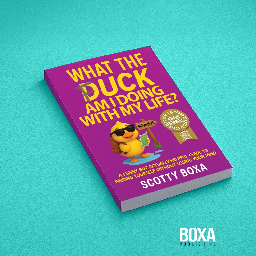 BoxaPublishing's tweet photo. What the Duck Am I Doing With My Life? by Scotty Boxa
A reflective and humorous look at uncertainty, direction, and rebuilding after things fall apart.
• Non-fiction • Humour • Personal Growth • Life Transitions

BOXA Publishing https://t.co/uB5Gt5usl9