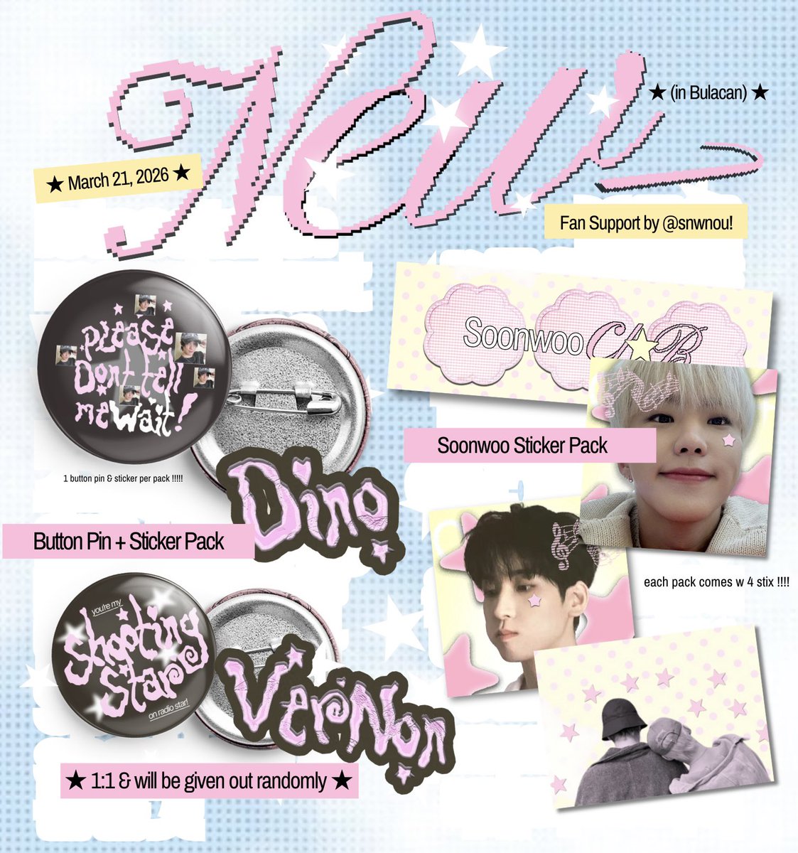 ★ seventeen new_ in bulacan ★ 
⟶ fan support freebies by <a href="/snwnou/">ish</a> .ᐟ.ᐟ

march 21, 2026
will be given out randomly on dday!! 
open for trades (dm me!!)

#SEVENTEEN_NEW_IN_BULACAN #NEW_BULACAN