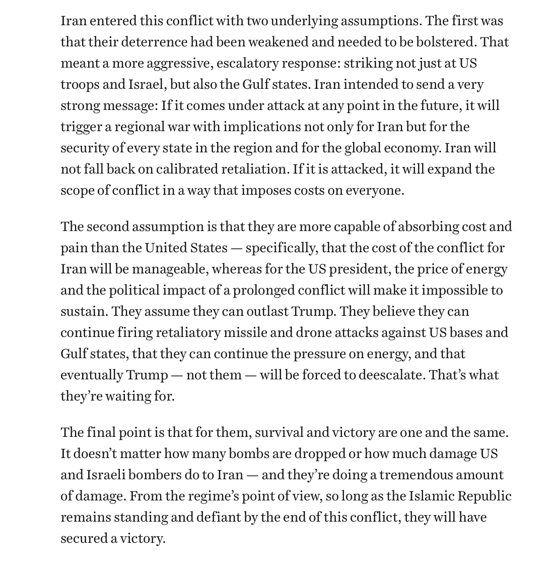 EricLevitz's tweet photo. How Iran views this war, according to historian of the regime @gbrew24 https://t.co/fTXYjmcIEL https://t.co/rkp24J3YQQ