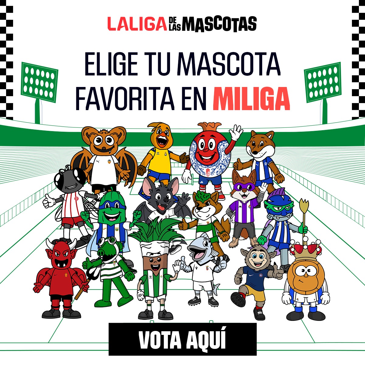 LaLiga's tweet photo. 🧸🐶 ¡Ya está de vuelta la competición más divertida: #LALIGADELASMASCOTAS!

🤔 ¿Cuál es tu mascota favorita de #LALIGA? 

🗳 ¡Vota ya!
