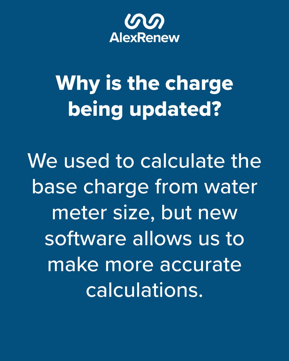 AlexandriaRenew's tweet image. Attention AlexRenew customers: a proposed update to our base charge ensures everyone is billed the same amount per gallon of wastewater generated, delivering savings to 97% of our customers. See the link in bio for more info.  
#alexrenew #customers #wastewatertreatment