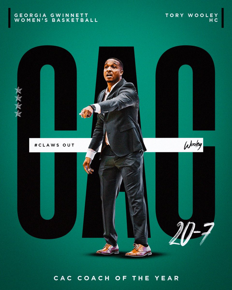 GGC_WBB's tweet image. Tory Wooley CAC Coach of the Year

#ClawsOut #MakingHistory