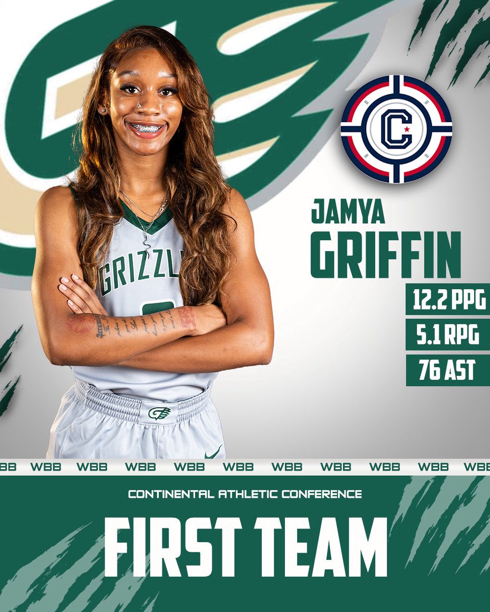 GGC_WBB's tweet image. Jamya Griffin CAC first-team all-conference

#ClawsOut #MakingHistory