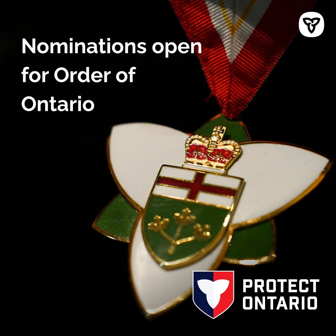 Effie_ONB's tweet photo. Nominations are open for the province’s highest honour, the Order of Ontario.
The #OrderofON honours individuals from diverse backgrounds whose exceptional contributions have shaped our communities and this province.
Nominations are being accepted until March 31, 2026.
Nominate someone deserving today: https://t.co/n35jEvMKGc
