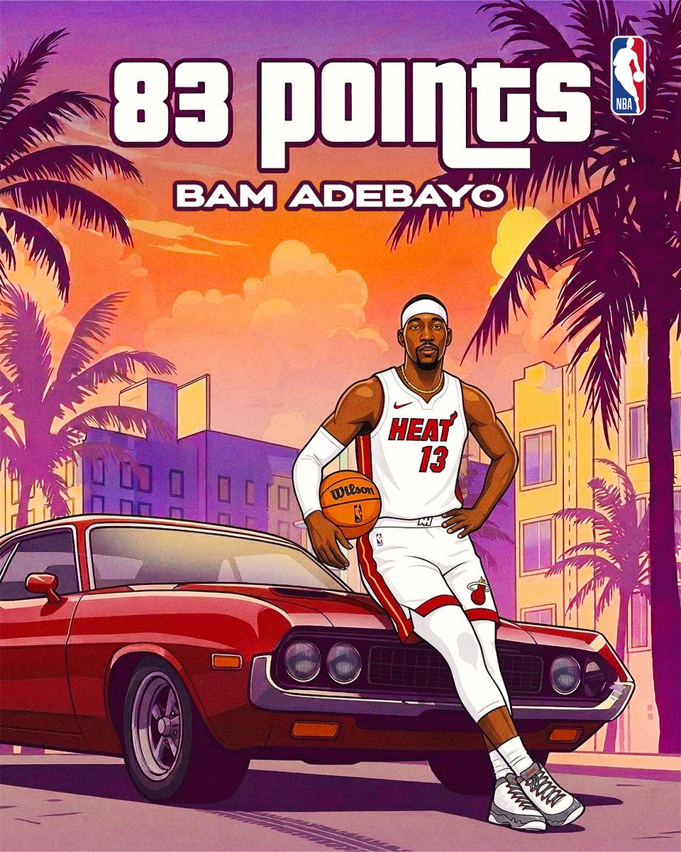 NBAIndia's tweet image. Mission Passed: 𝕽𝖊𝖘𝖕𝖊𝖈𝖙 +++ 🫡 Cheat Code: 𝗕𝗔𝗠𝟴𝟯 🕹️

Bam Adebayo officially owns the 2nd-highest scoring game in #NBAHistory.

#BamAdebayo #MiamiHeat | @Bam1of1